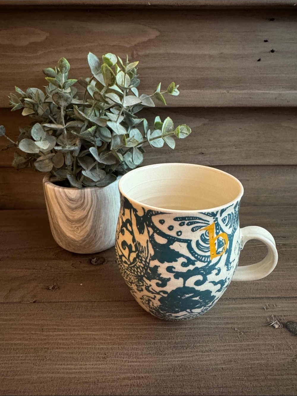Anthropologie HomeGrown “B” Initial Mug